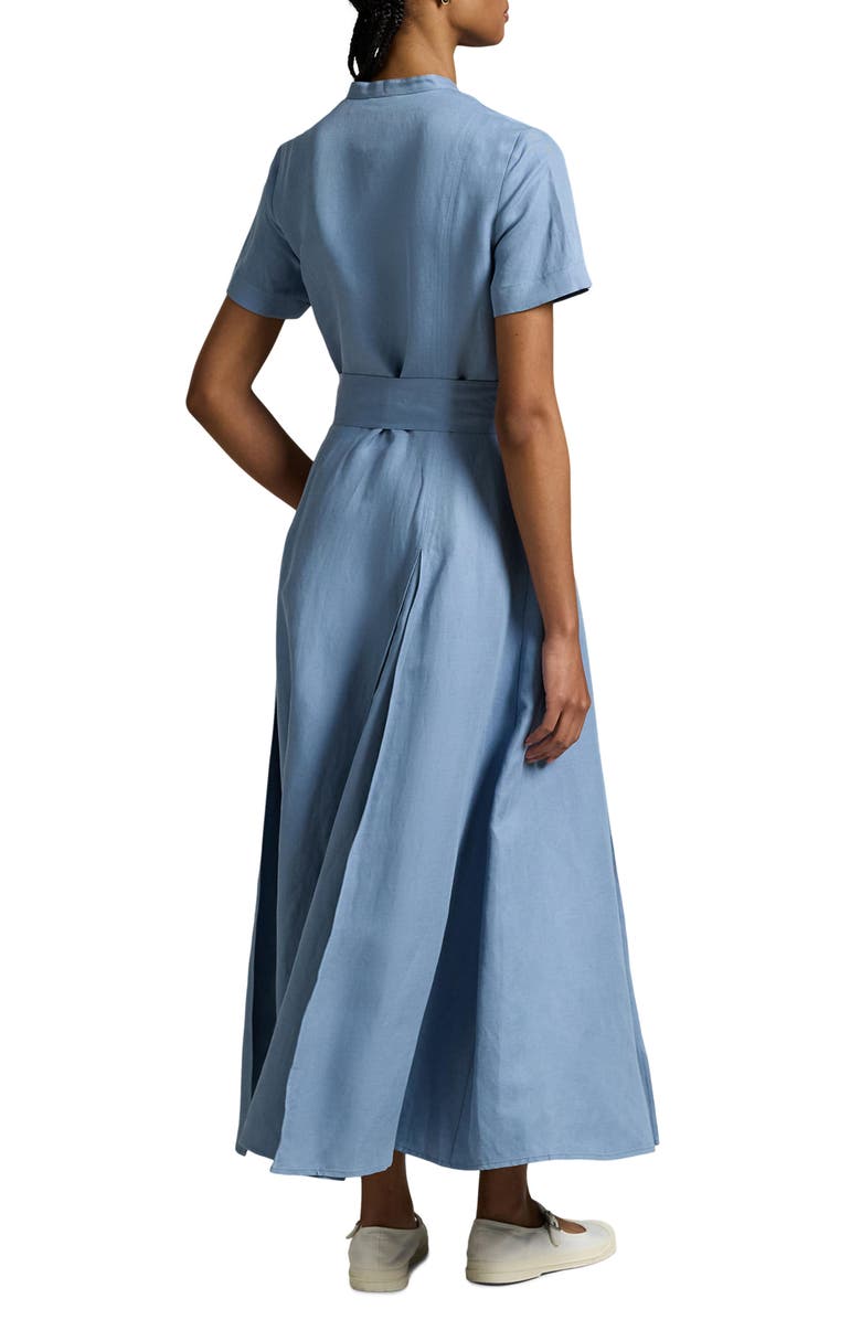 Polo Ralph Lauren Belted Silk Blend Maxi Shirtdress, Alternate, color, 