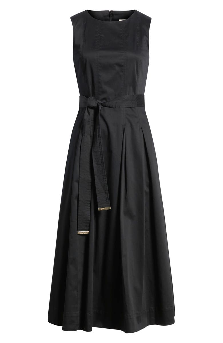 Anne Klein Sleeveless Stretch Cotton Midi Dress, Main, color, Anne Black