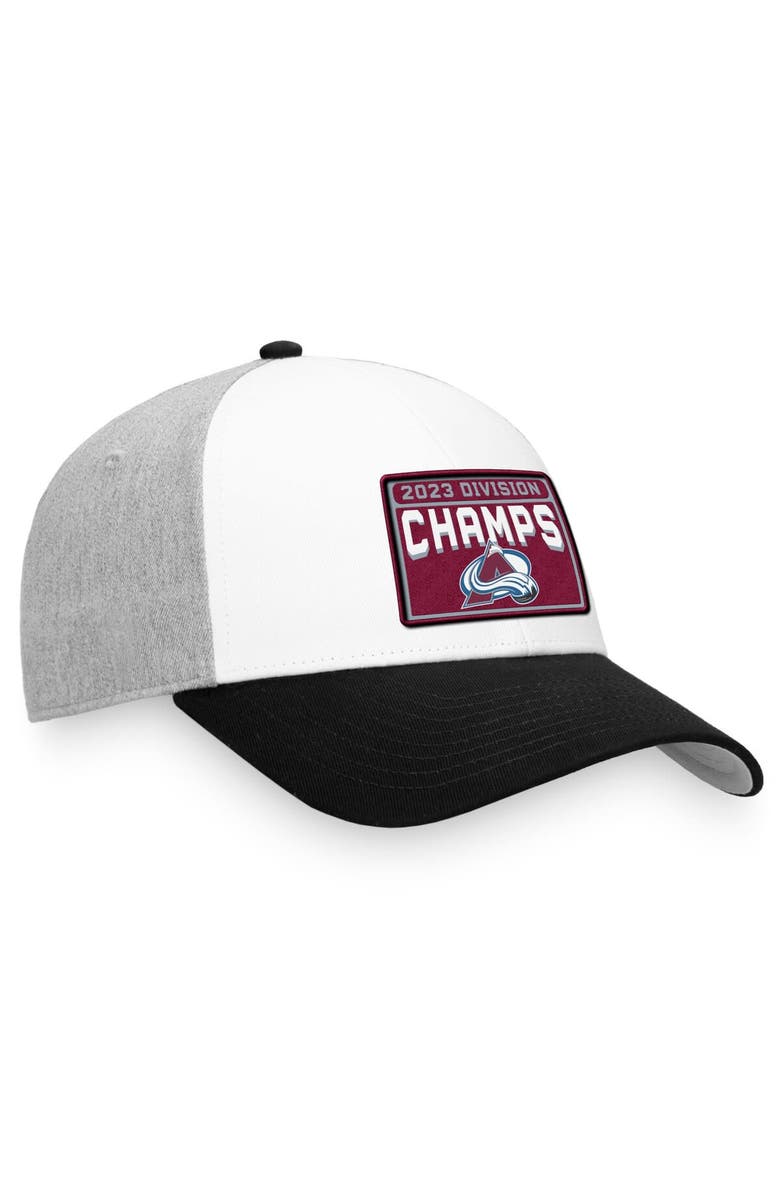 FANATICS Men's Fanatics Branded  White/Black Colorado Avalanche 2023 Central Division Champions Locker Room Adjustable Hat, Alternate, color, 