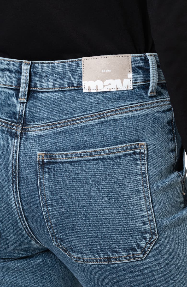 Mavi Jeans Marissa High Waist Straight Leg Utility Jeans, Alternate, color, Mid Brushed Classic Blue