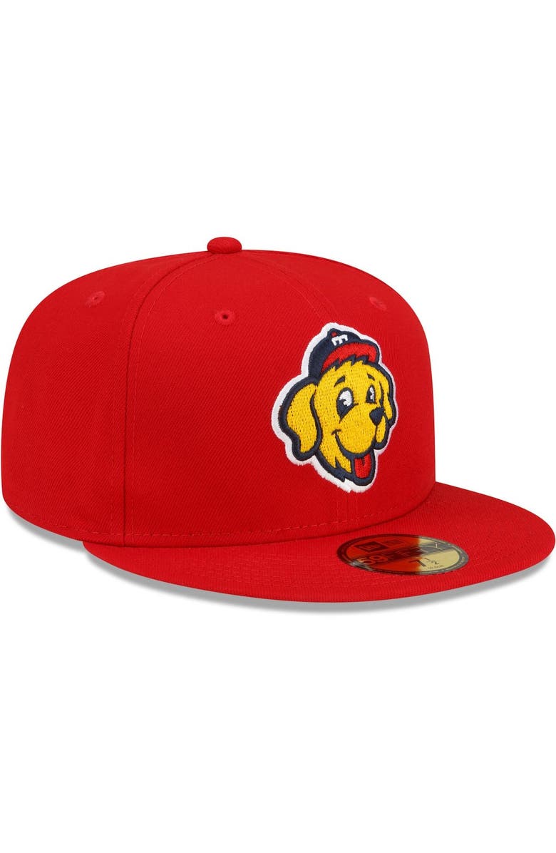 New Era Men's New Era Red Toledo Mud Hens Theme Night 59FIFTY Fitted Hat, Alternate, color,