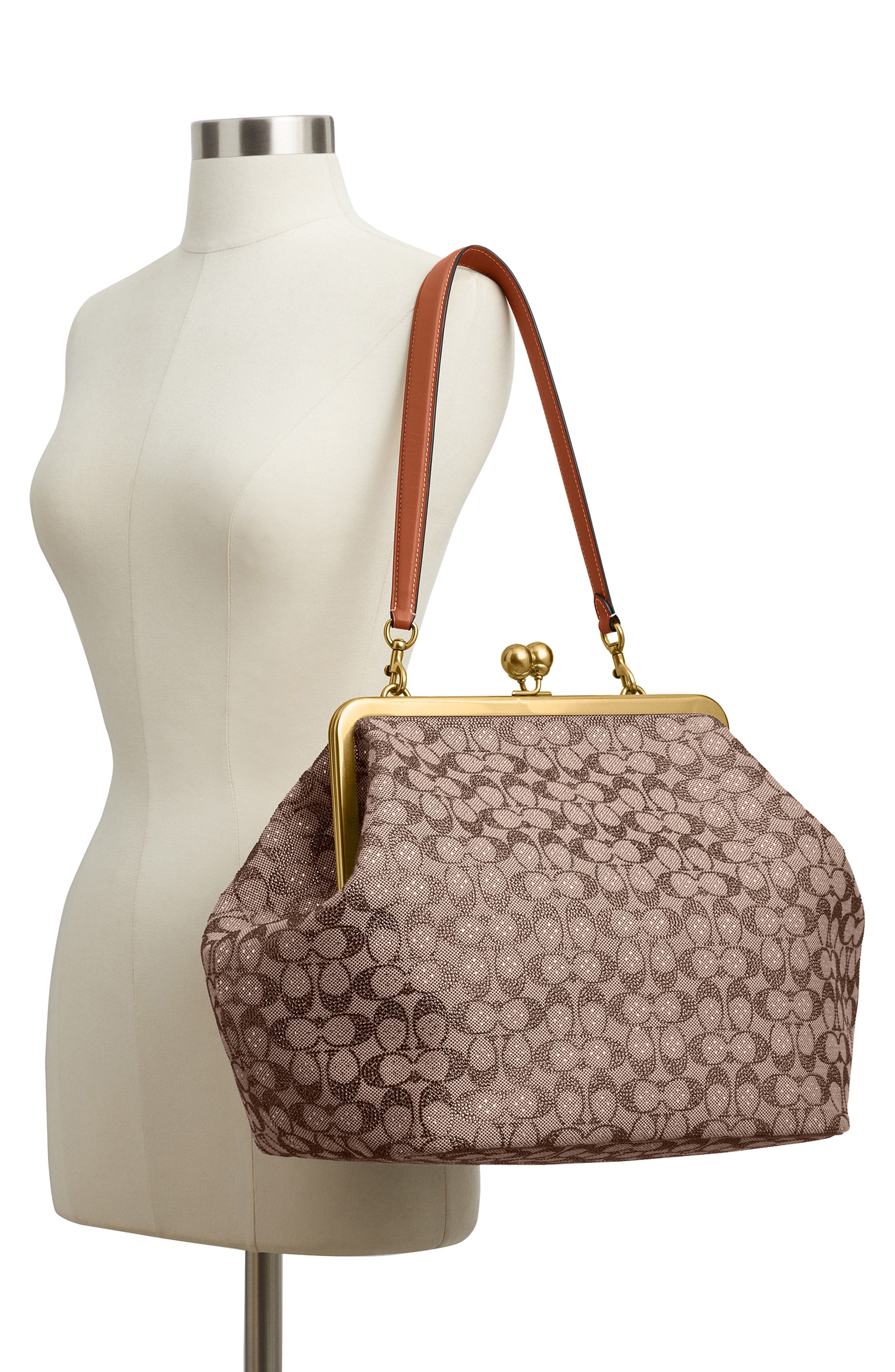 COACH LARGE KISSLOCK FRAME BAG IN CRYSTAL SIGNATURE JACQUARD, Alternate, color, 