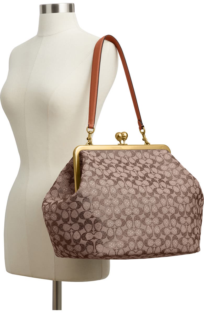 COACH LARGE KISSLOCK FRAME BAG IN CRYSTAL SIGNATURE JACQUARD, Alternate, color,