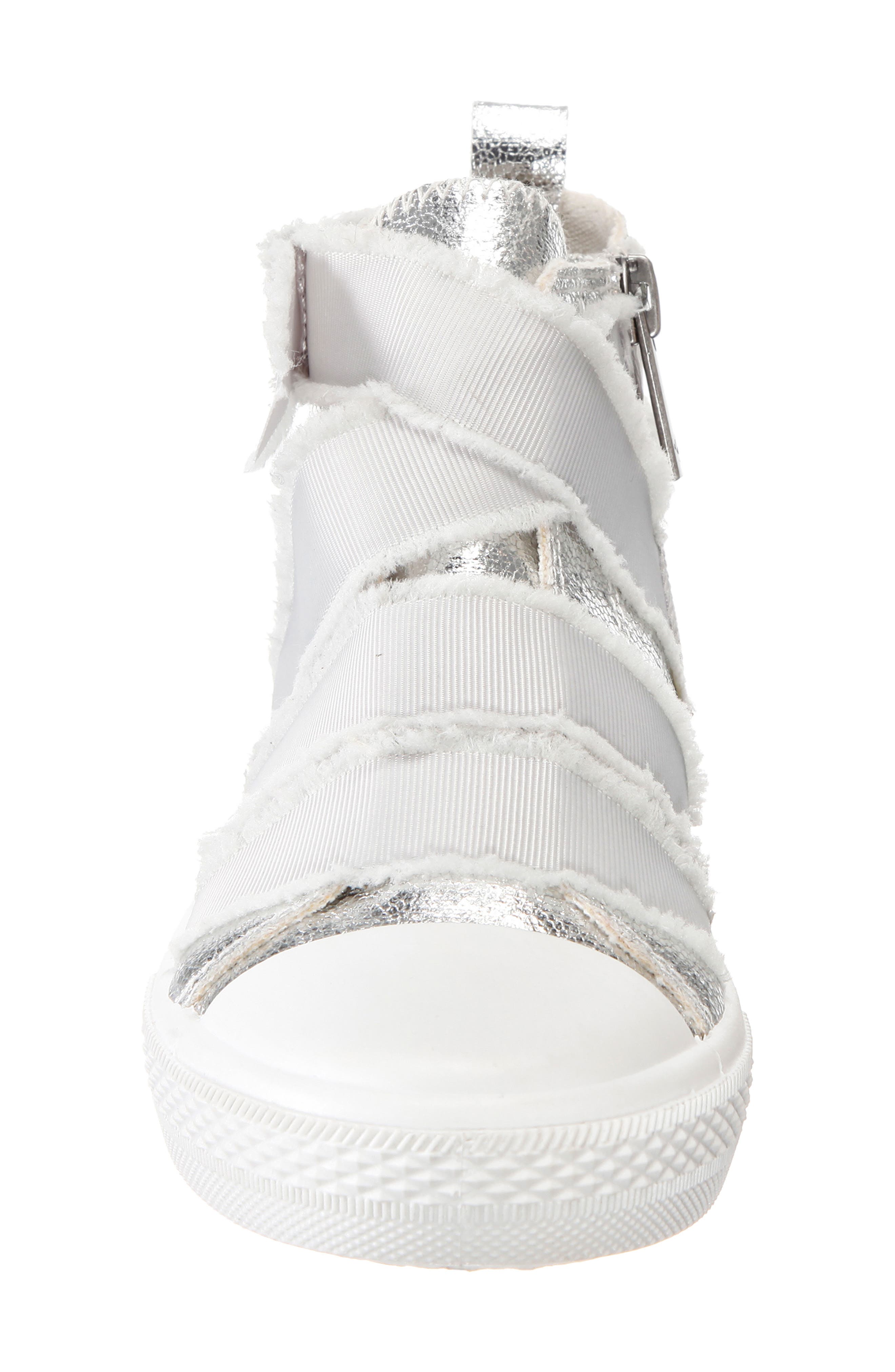 Ellen Metallic High Top Sneaker, Alternate, color, SILVER CRACKLED METALLIC