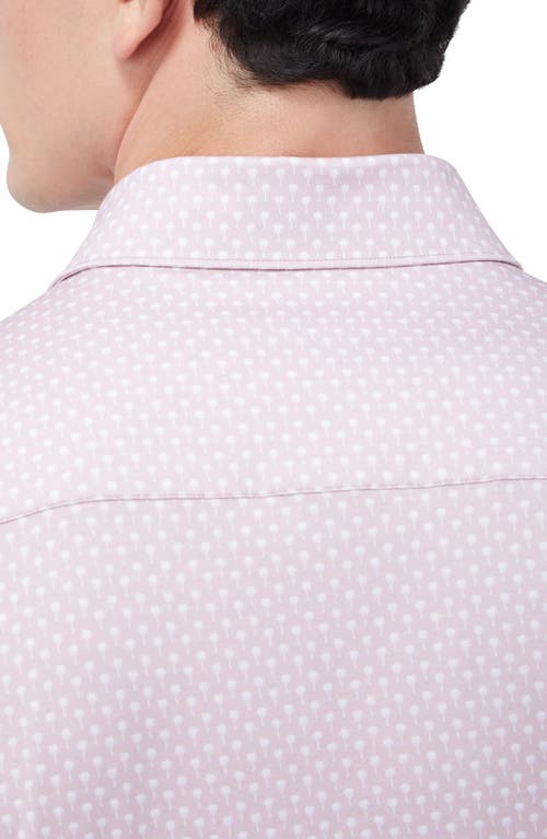Bugatchi Miles Ooohcotton® Palm Print Short Sleeve Button-up Shirt In Dusty Rose