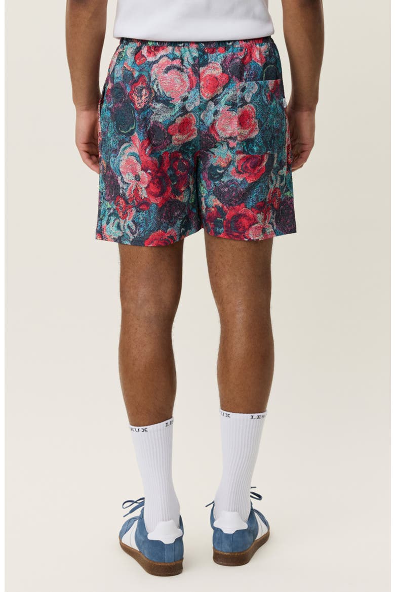 Bouquet Floral Jacquard Swim Trunks, Alternate, color, BLUE MULTI