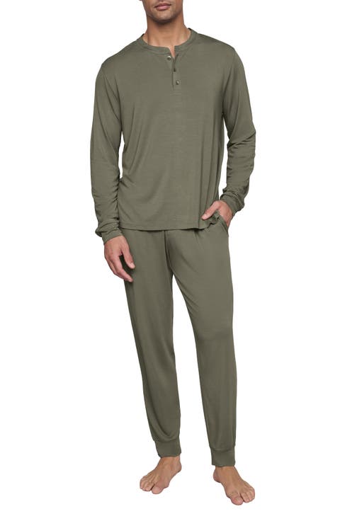Henry Modal Henley Pajama Top & Joggers Set