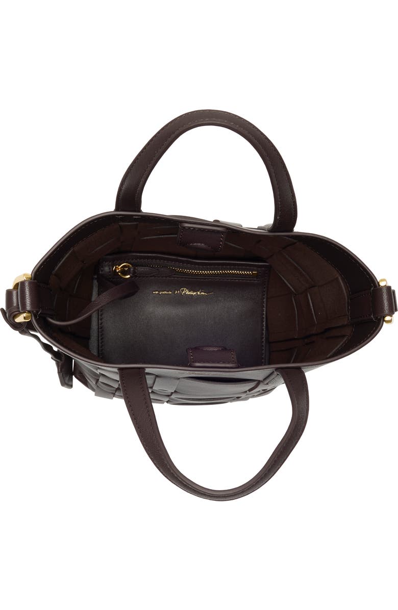 3.1 Phillip Lim Odita Leather Lattice Bucket Bag, Alternate, color, Chocolate