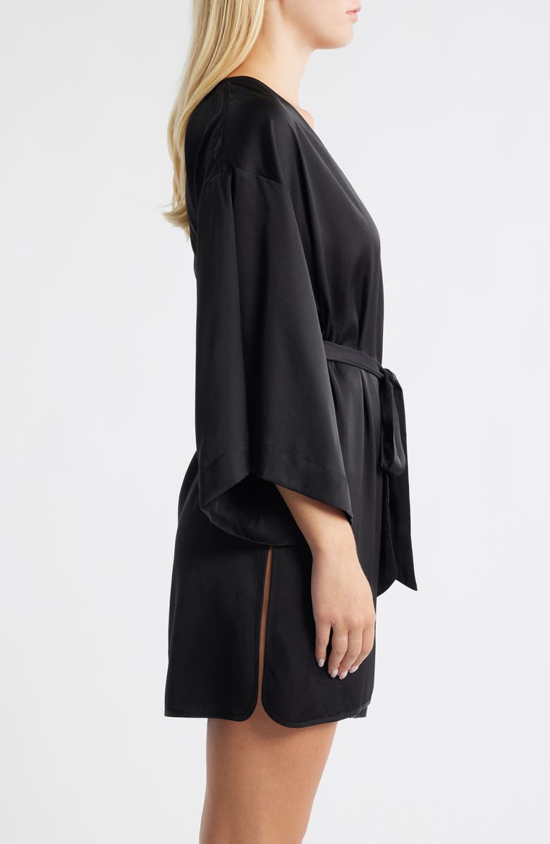 Open Edit Get Ready with Me Satin Robe, Alternate, color, Black