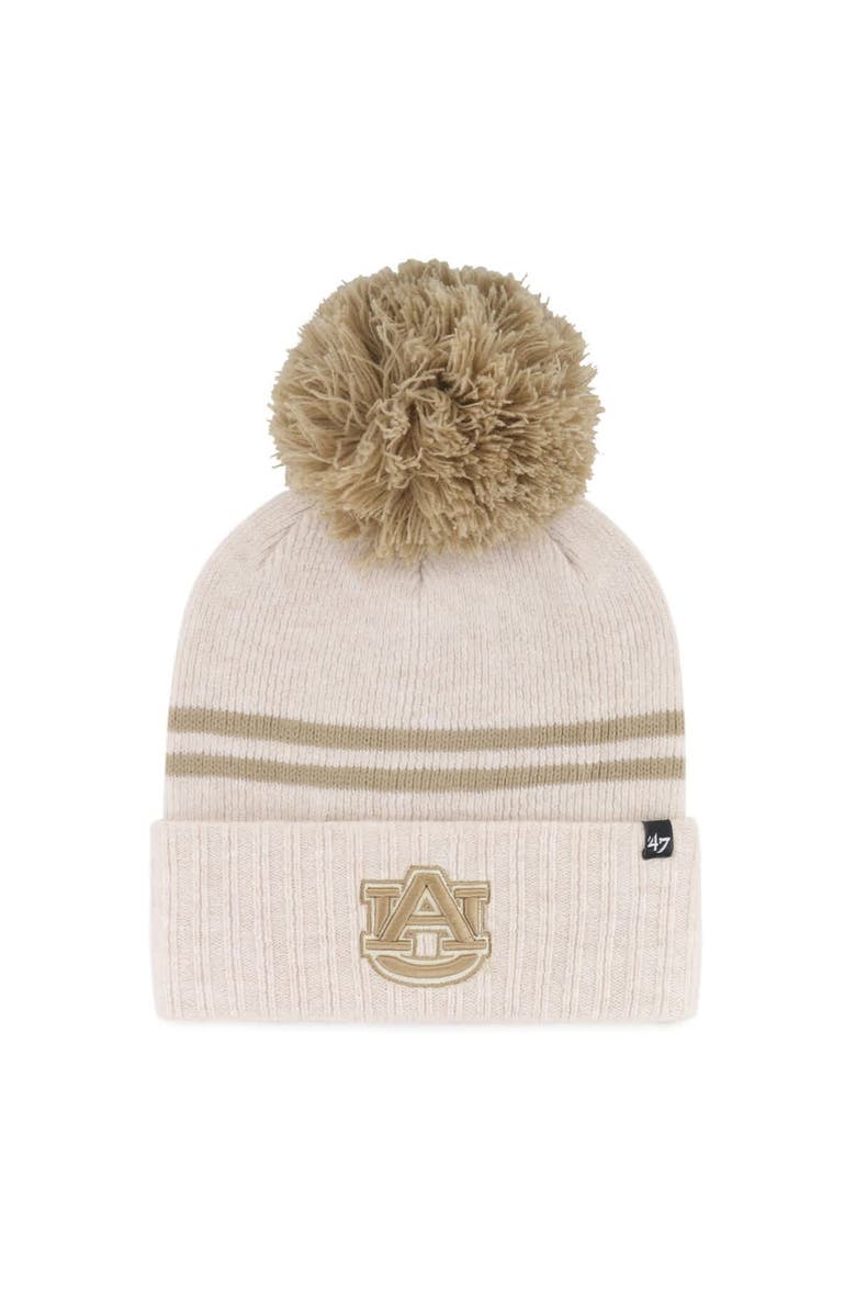 '47 Women's '47 Natural Auburn Tigers Core & Inline Latte Cuffed Knit Hat with Pom, Main, color, Natural