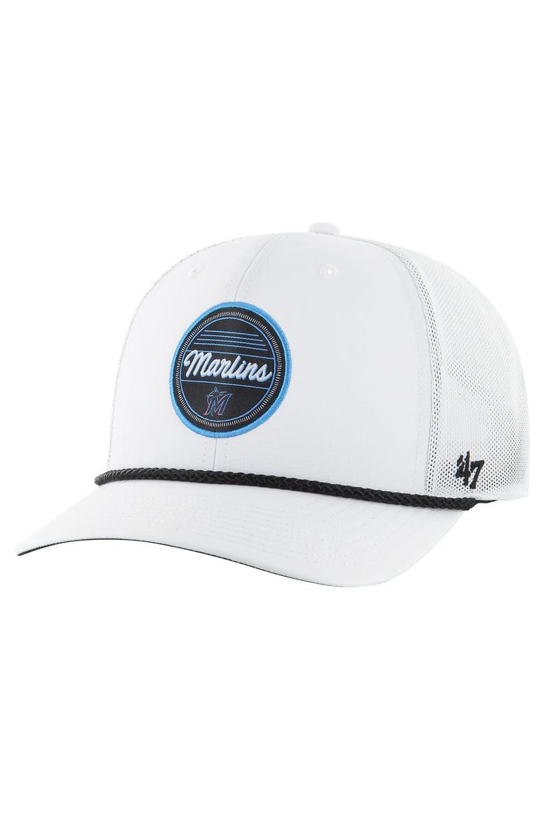 Men's '47 White Miami Marlins Fairway Trucker Adjustable Hat, Main, color, White