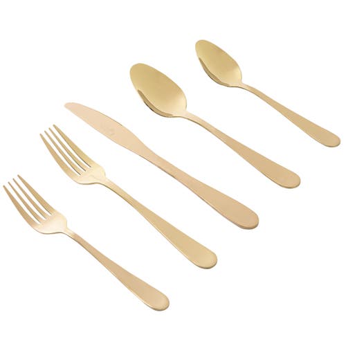 Gibson Home Stravidia 20 Piece Flatware Set Stainless Steel In Gold