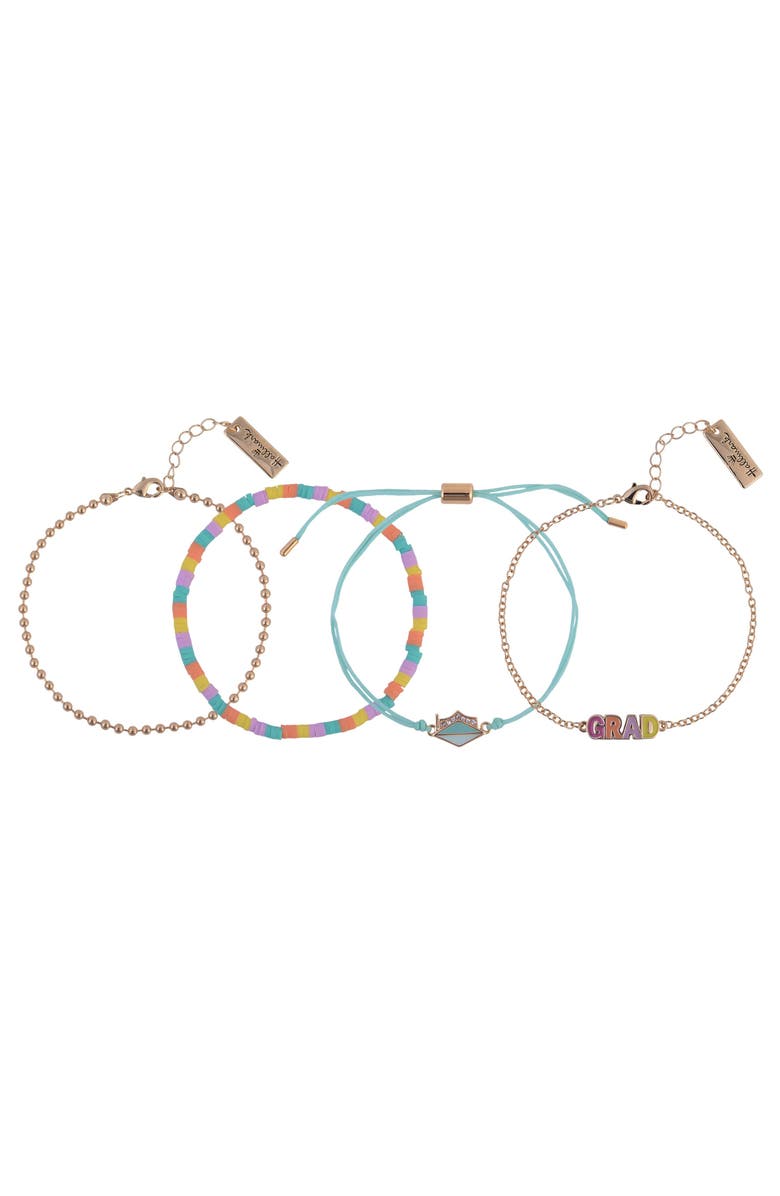 Hallmark 4pc Pastel Graduation Bracelet Set, Main, color, Multicolored