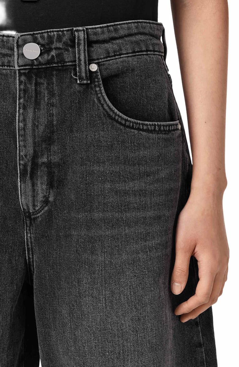 AllSaints Payton Barrel Leg Jeans, Alternate, color, Washed Black
