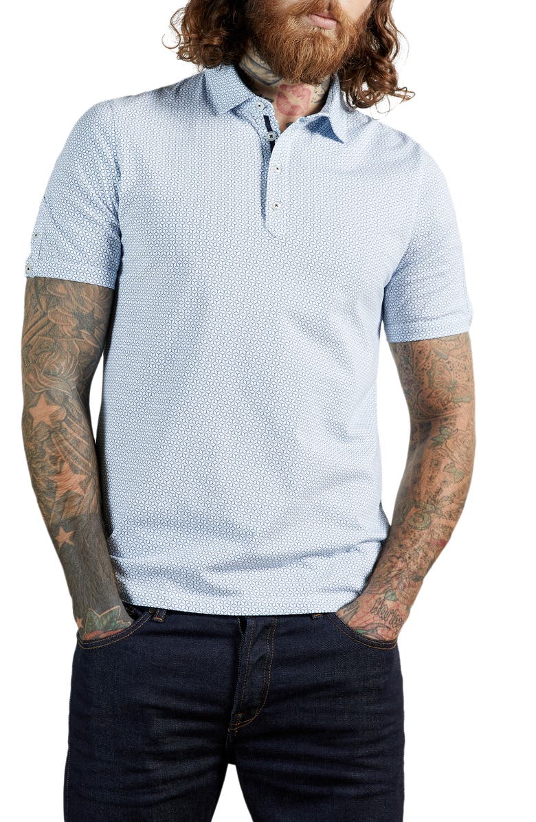 Ted Baker London Limbo Slim Fit Geometric Print Polo, Main, color,