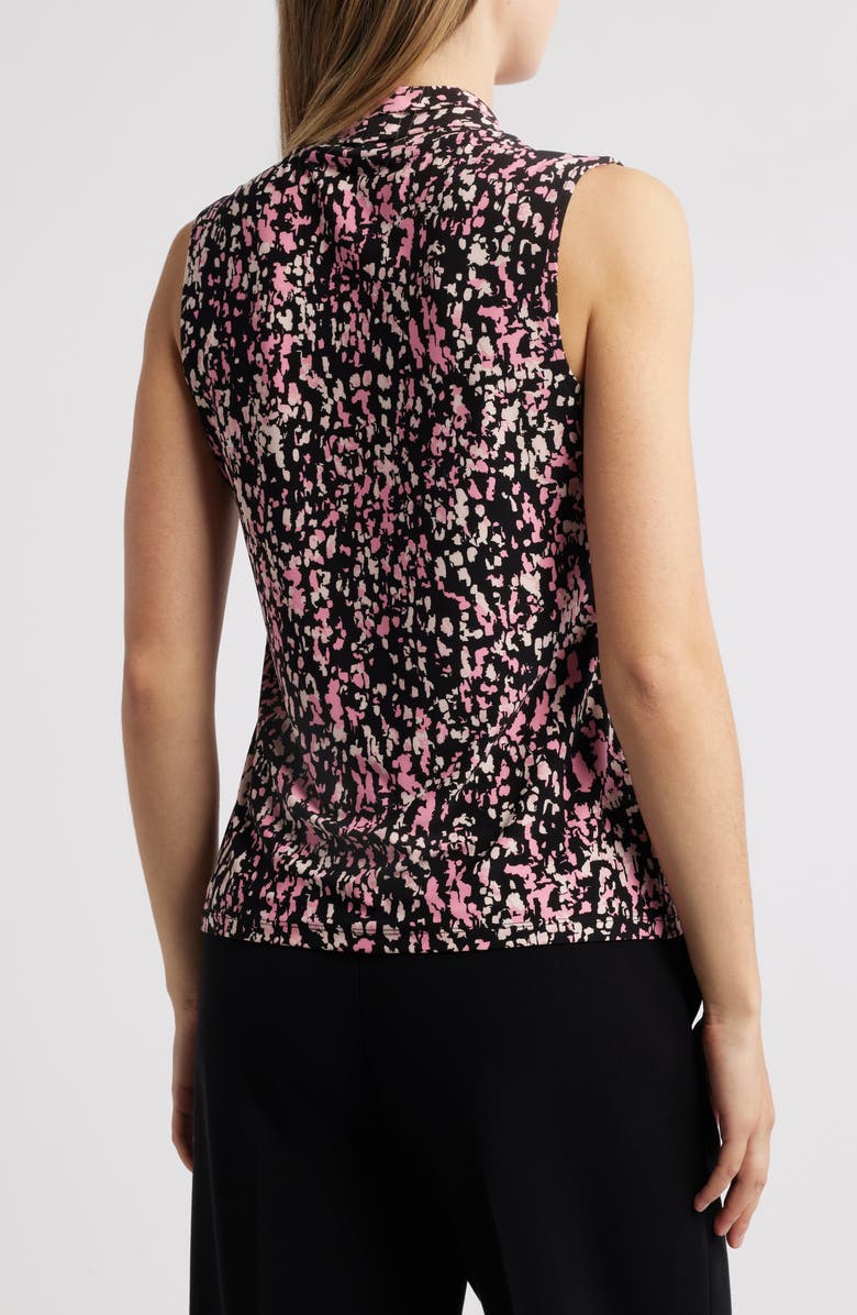 Anne Klein Abstract Print Triple Pleat Sleeveless Top, Alternate, color, 