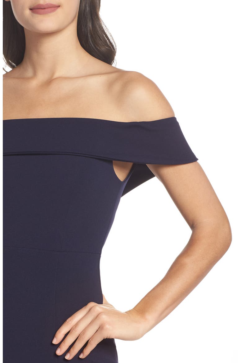 Off the Shoulder Mermaid Gown, Alternate, color, NAVY