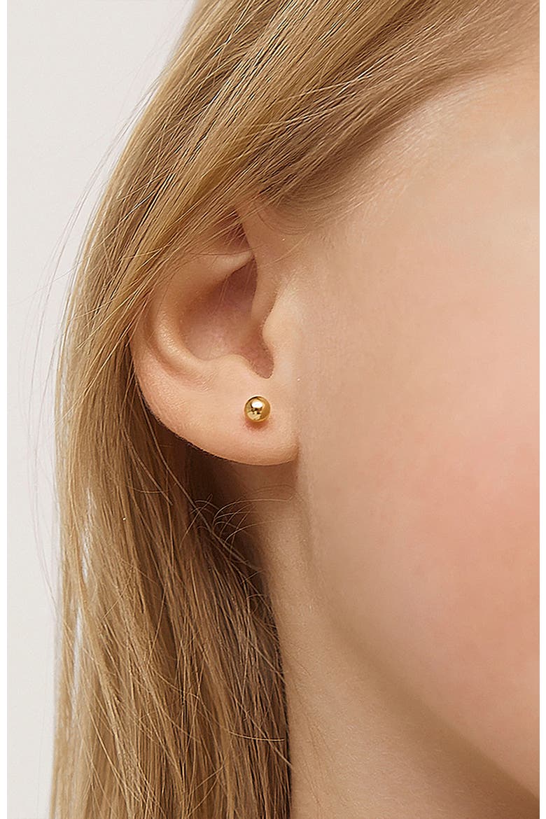 14k Classic Ball Earrings, Alternate, color, Gold