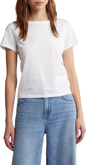 売れ筋商品|||フレーム Tシャツ レディース トップス BABY TEE - Basic T-shirt - white FRAME Baby Tee | Nordstrom