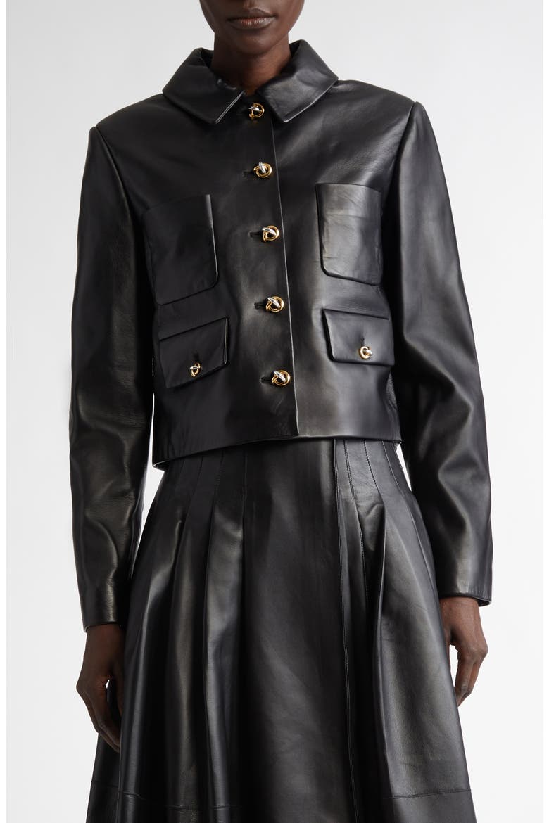 Astley Lambskin Leather Jacket, Main, color, 000001 BLACK