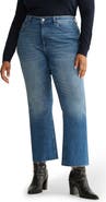 WARP+WEFT NAO Raw Hem High Waist Crop Bootcut Jeans