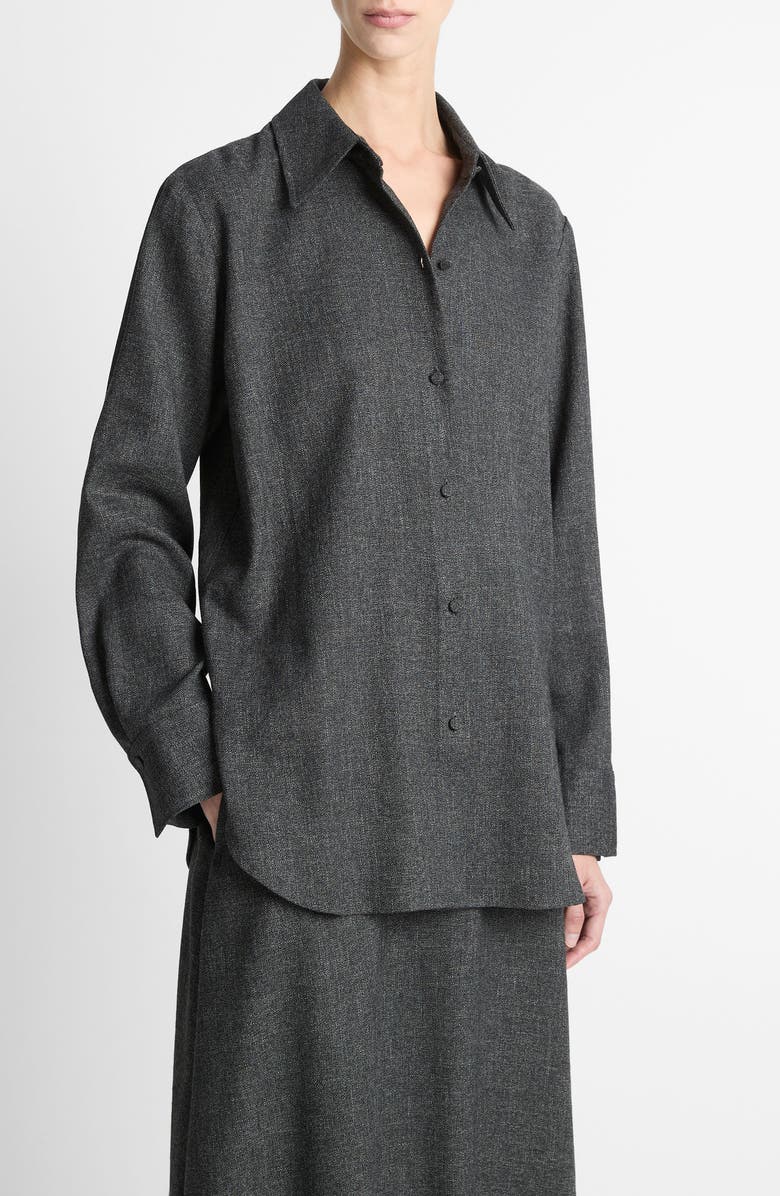 Vince Tweed Button-Up Shirt, Alternate, color, Med H Grey