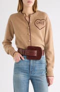 Chloé Embroidered Logo Crop Wool & Cashmere Cardigan