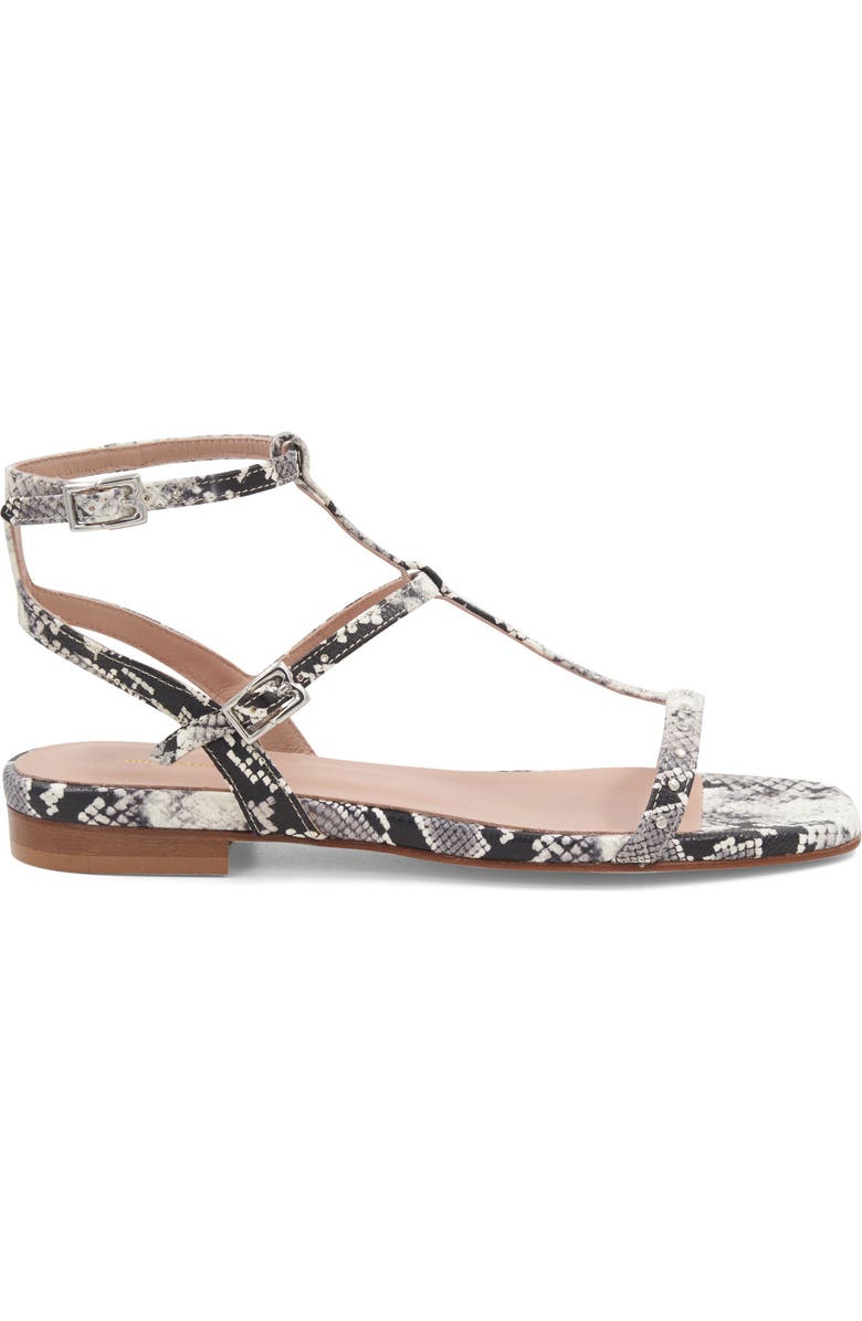 Bruno Magli Maya Strappy Sandal, Alternate, color, Black/ White Snake