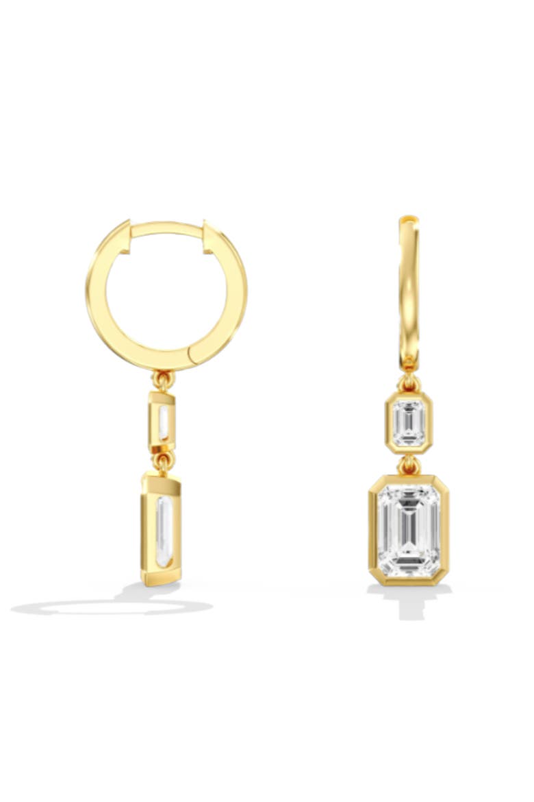 Emerald Bezel Lab Diamond Drop in 14K Gold, Main, color, Yellow Gold