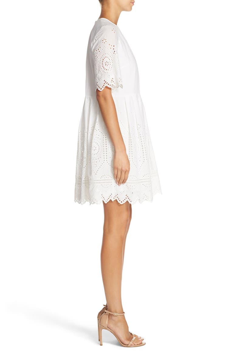 'Josephine' Eyelet Shift Dress, Alternate, color, SUMMER WHITE