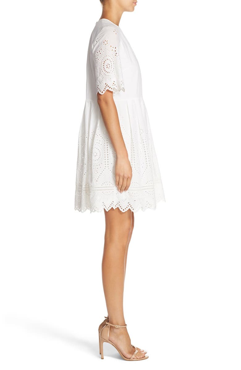 French Connection 'Josephine' Eyelet Shift Dress, Alternate, color, 