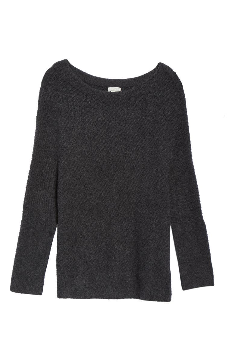 Caslon<sup>®</sup> Asymmetrical Rib Knit Sweater, Alternate, color,