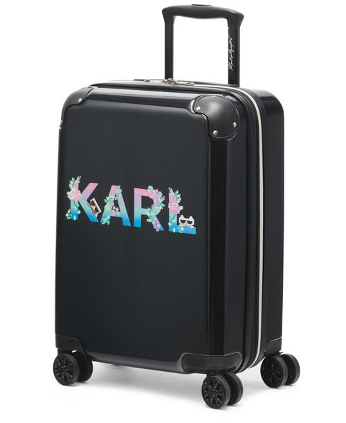 Karl Lagerfeld Karl Flowers 21" Upright Carry On In Black