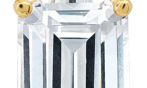 Crislu Emerald Cut Cubic Zirconia Stud Earrings In Gold