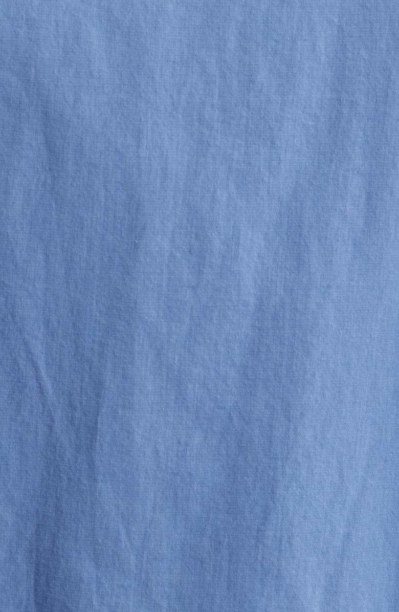 Obey Quentin Embroidered Short Sleeve Cotton & Linen Button-Up Shirt, Alternate, color, Colony Blue Multi