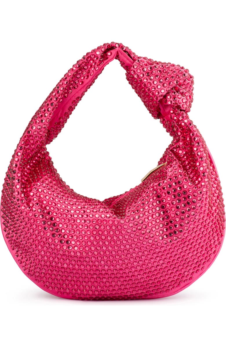 Olga Berg Juliana Crystal Top Handle Bag, Main, color, Fuchsia