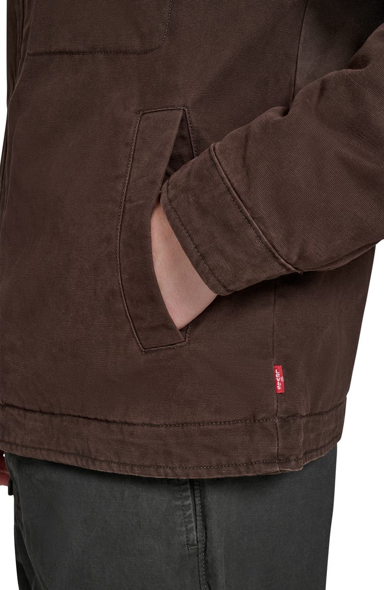 Levi's<sup>®</sup> Canvas Utility Jacket with Quilted Lining, Alternate, color, Chocolate Brown