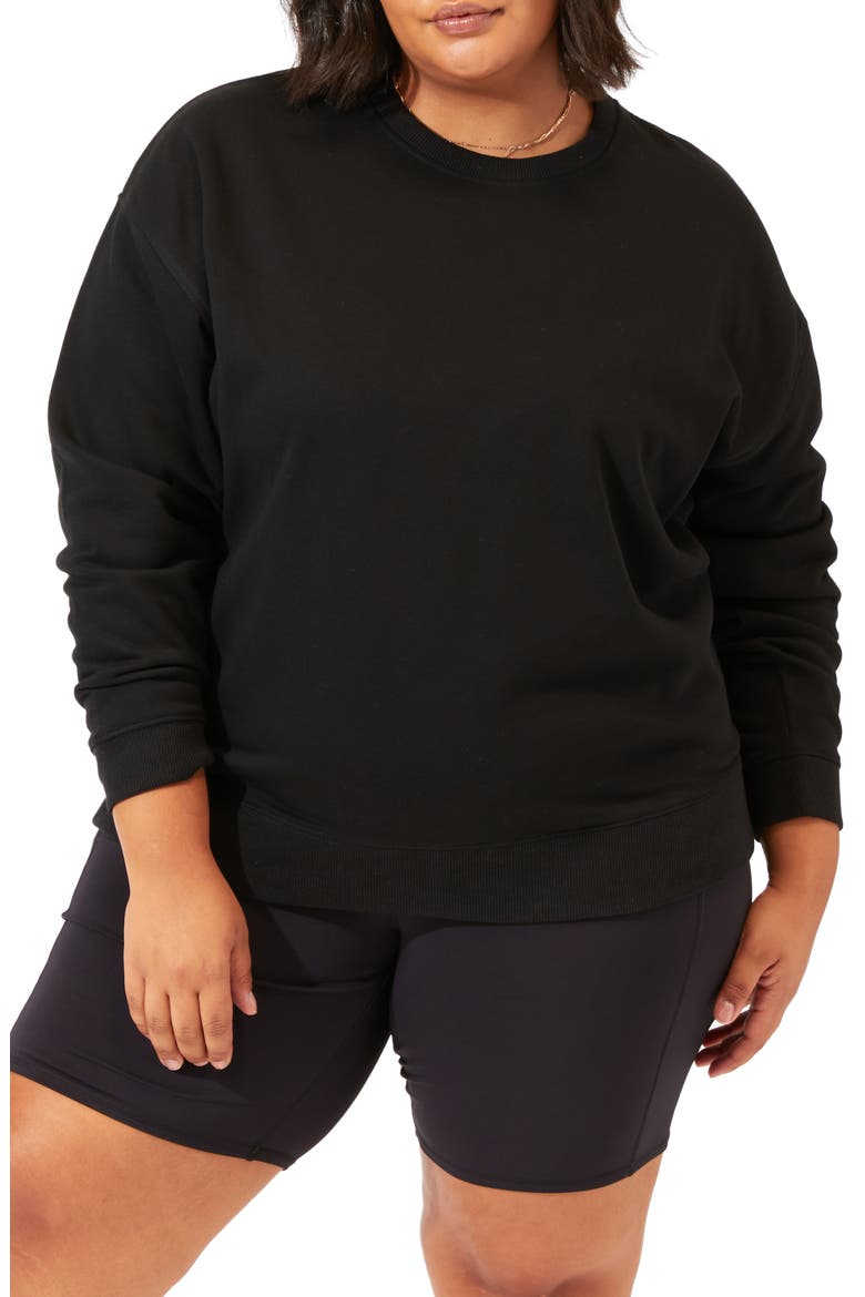 Invincible Fleece Sweatshirt, Main, color, BLACK