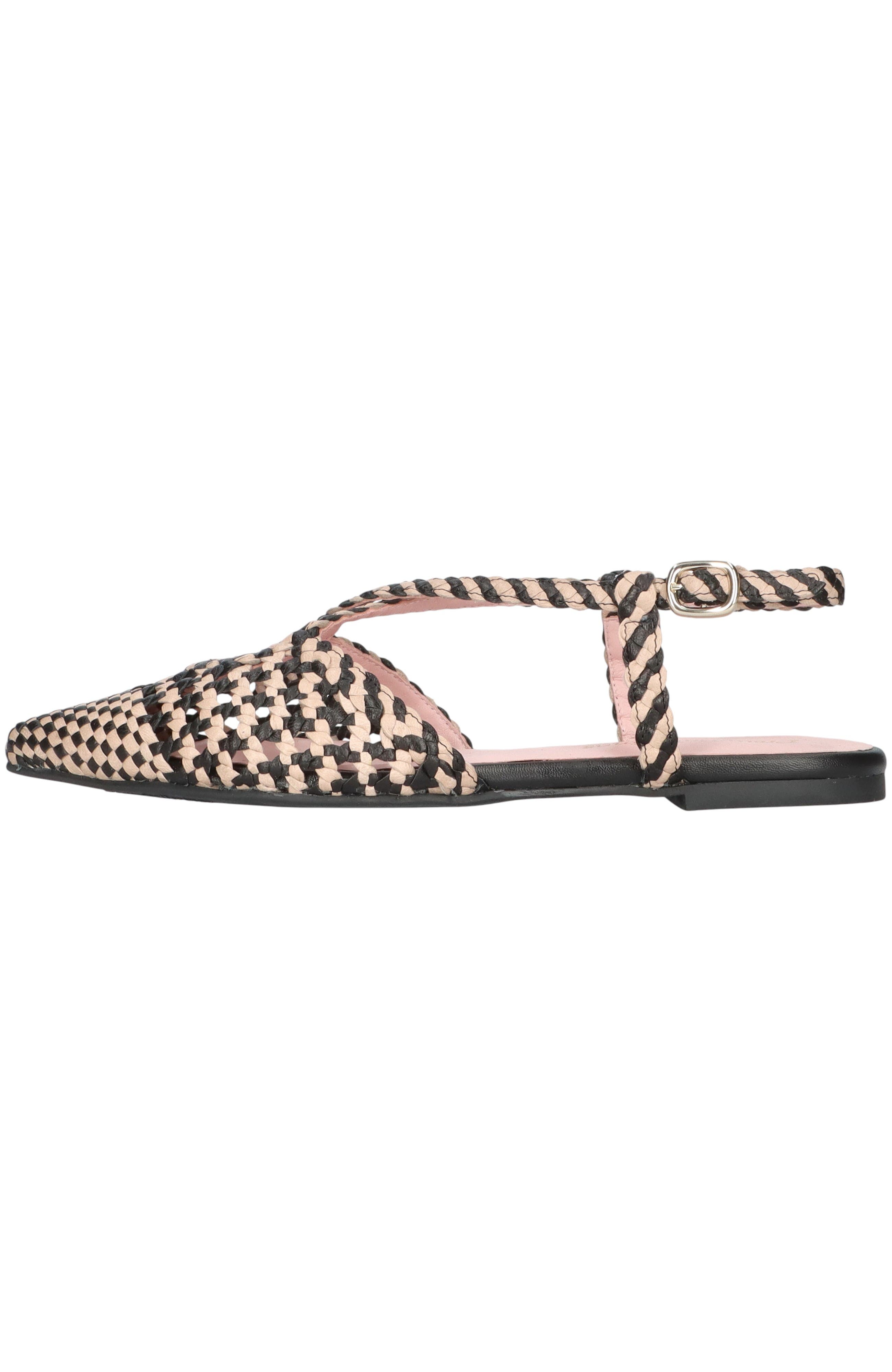 Pointed Toe Woven Sling Back, Main, color, Black