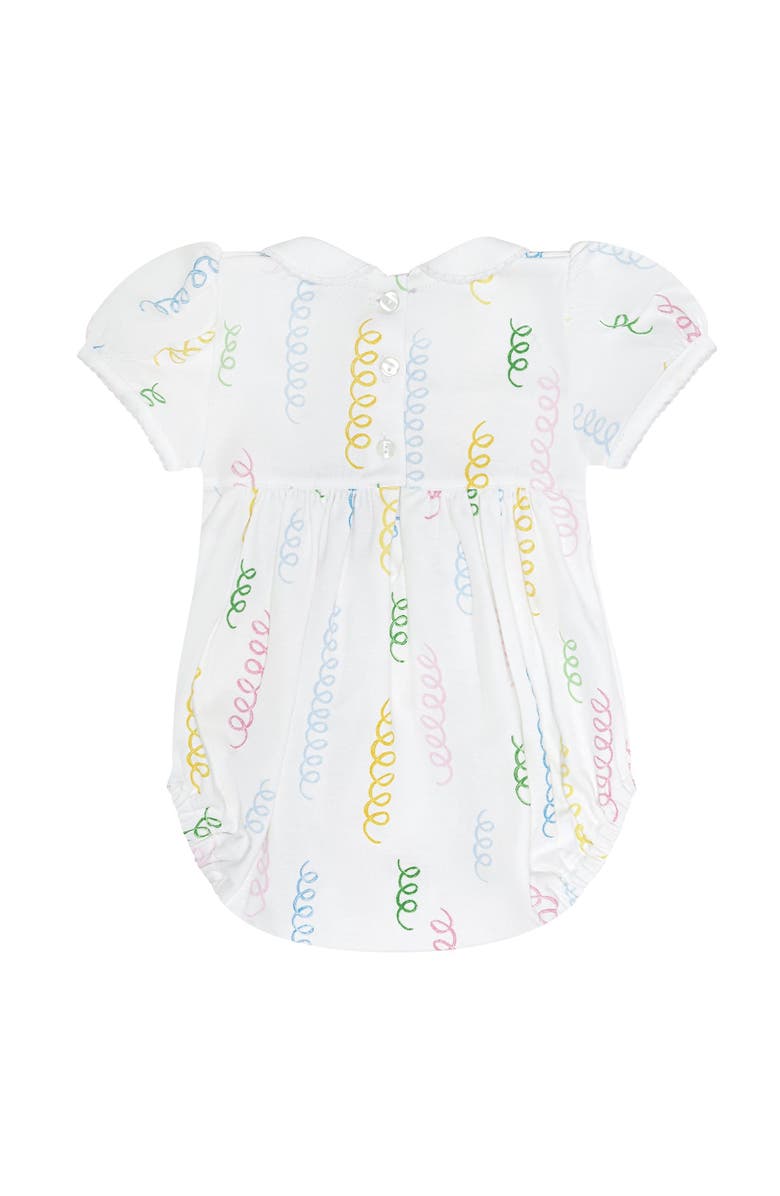 Nellapima Spirals Print Smocked Bubble - Baby, Alternate, color, White Multicolor
