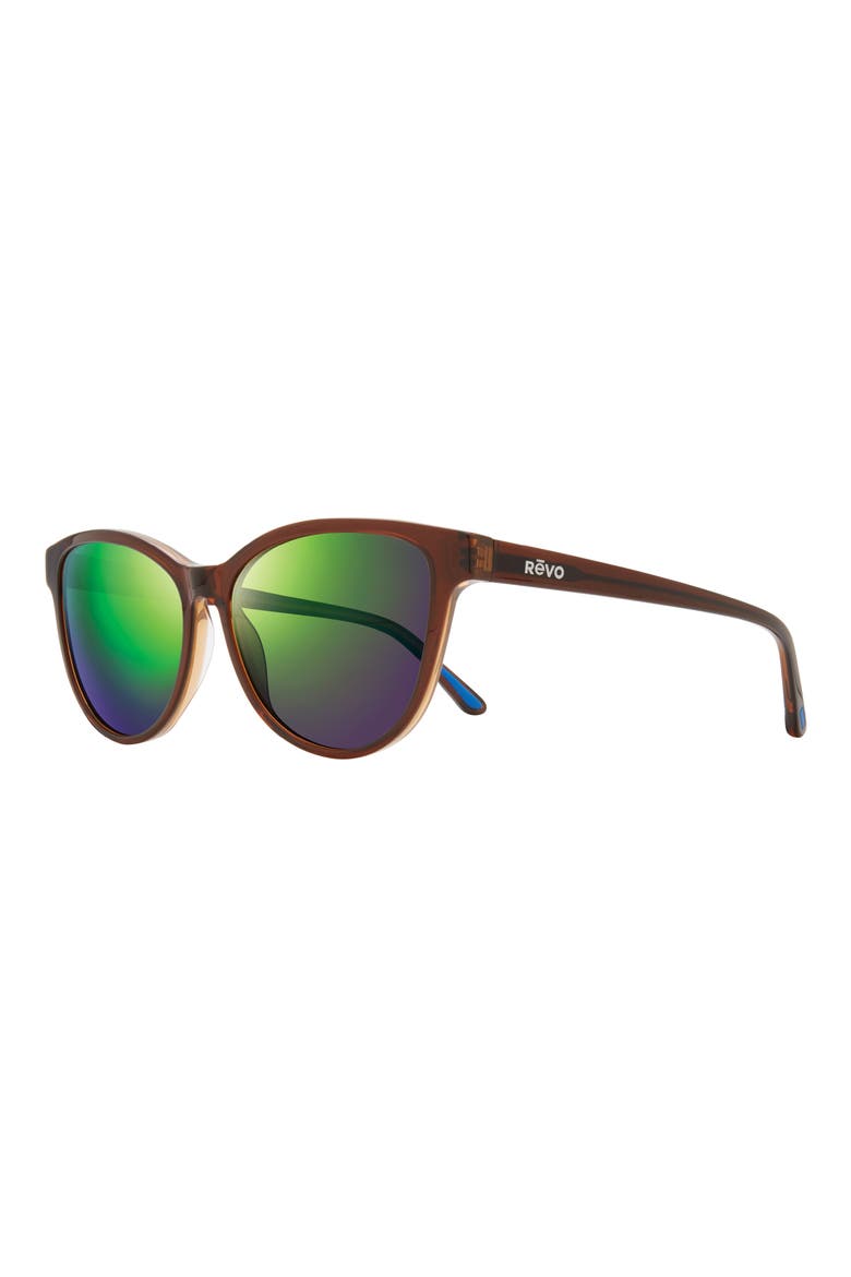 Daphne 56mm Oval Polarized Sunglasses, Alternate, color, BROWN