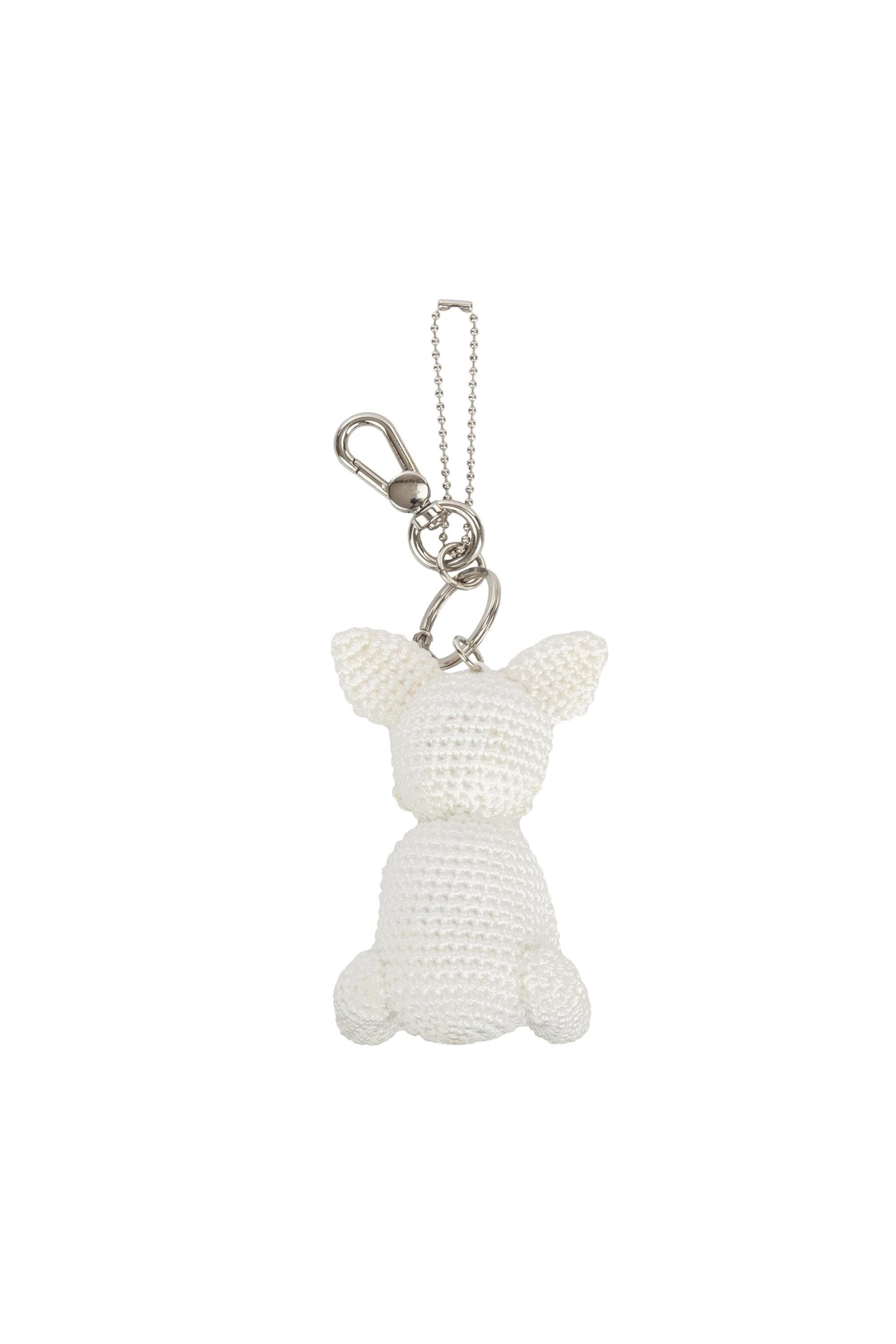 Yarnicharmz Hand Crochet Dangle - Dogs, Alternate, color, White Frenchie
