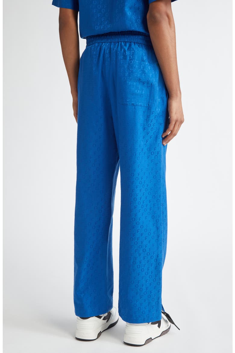 Logo Cotton & Silk Jacquard Pajama Pants, Alternate, color, BLUE - N
