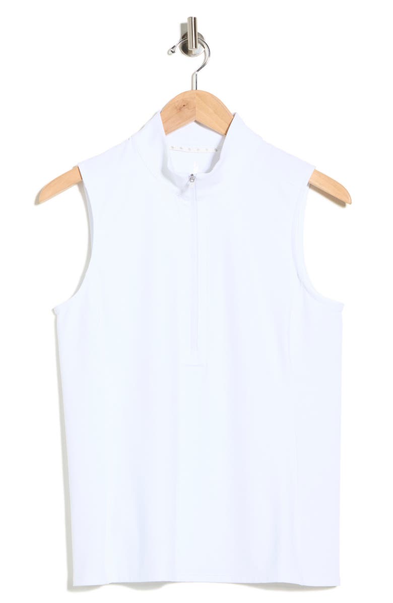 Tommy Bahama Abby Ribbed IslandZone<sup>®</sup> Sleeveless Half Zip Top, Main, color, White