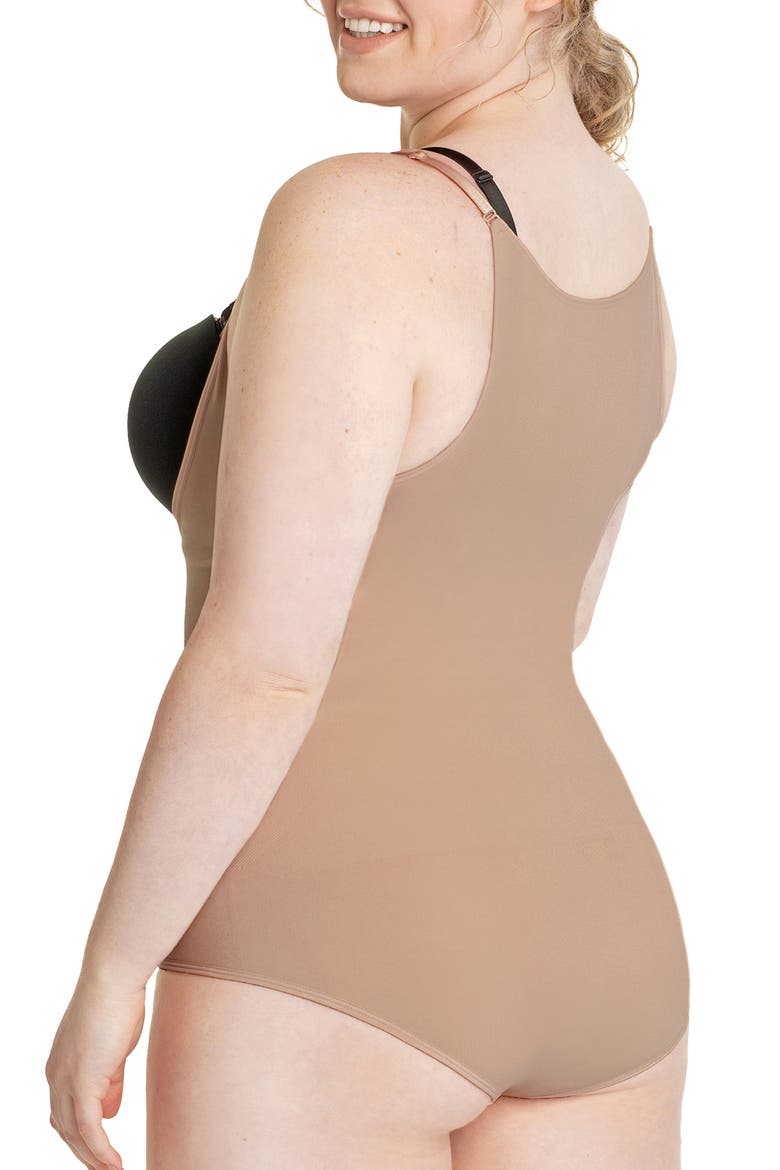 Open Bust Shaper Bodysuit, Alternate, color, LATTE