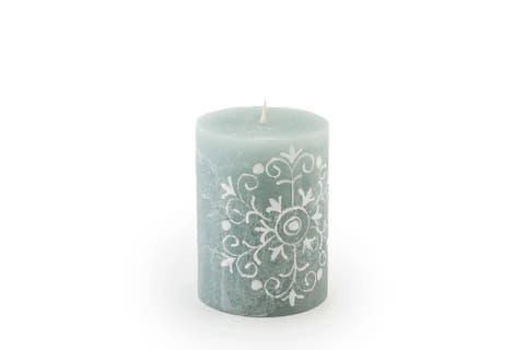 Henna Duck Egg Painted Candle