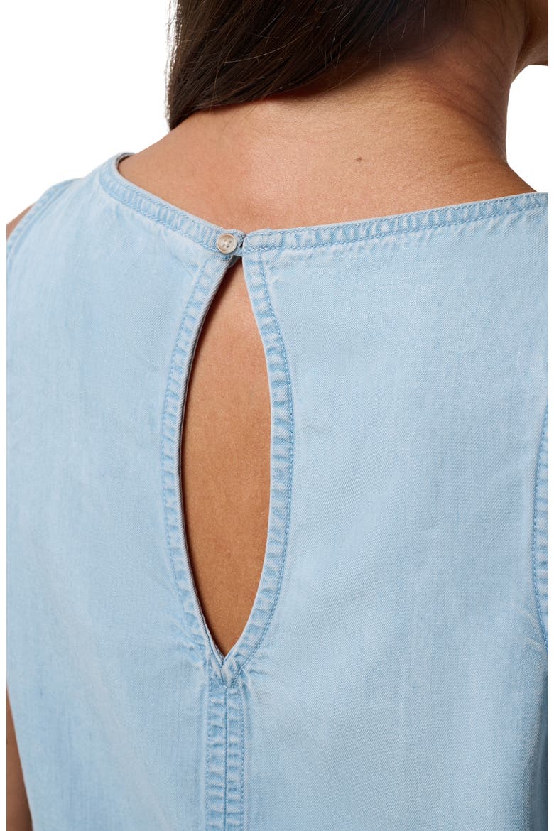 Sleeveless Elastic Waist Crop Chambray Top, Alternate, color, VINTAGE LIGHT WASH