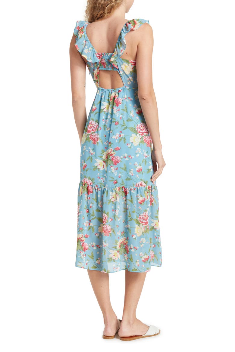 Open Back Sleeveless Dress, Alternate, color, SOFT TORQUISE FLOWER