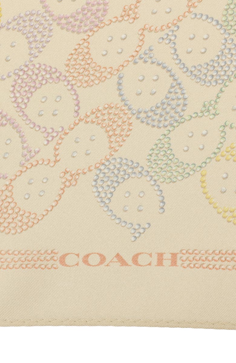 COACH Rainbow Signature C Silk Scarf, Alternate, color, Beige Multi