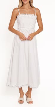 Petal & Pup Kiana Lace Trim Cotton Midi Dress